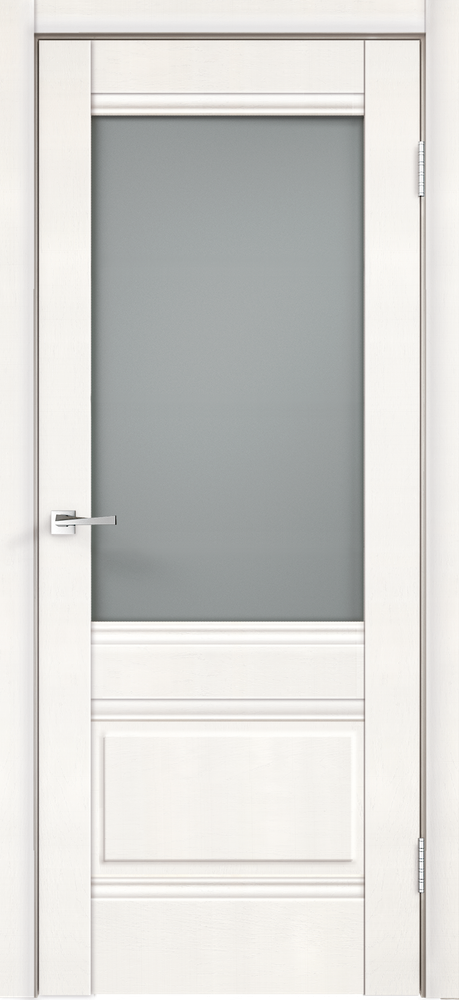 Дверное полотно Экошпон ALTO 2V 600х2000 цвет Белый Эмалит стекло Мателюкс