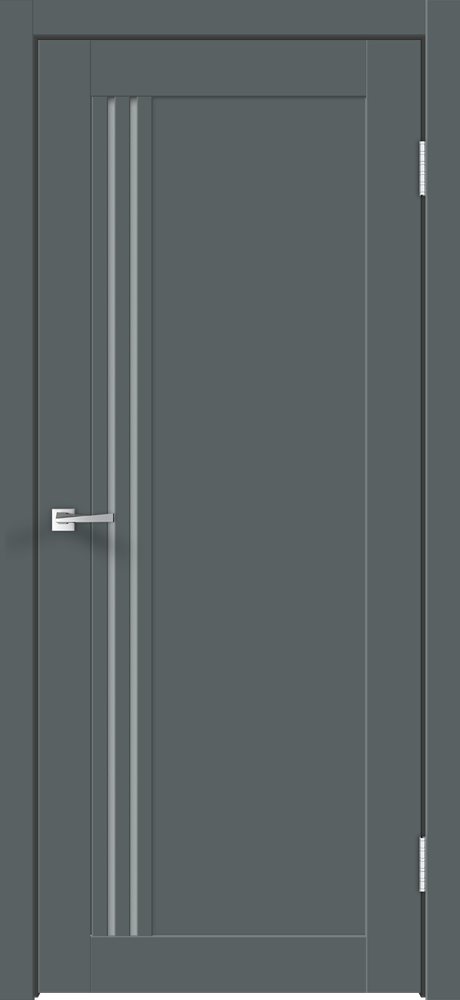 Дверное полотно Экошпон XLINE 8 600х2000 цвет Темно-серый Эмалит стекло Мателюкс