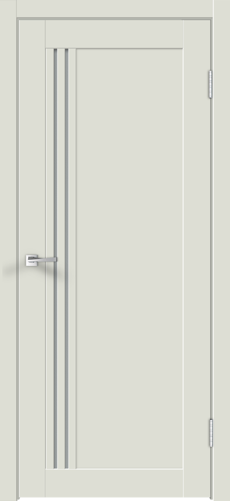 Дверное полотно Экошпон XLINE 8 600х2000 цвет Светло-серый Эмалит стекло Мателюкс