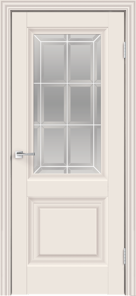 Дверное полотно Экошпон ALTO 8 800х2000 цвет Грей Эмалит текстурный стекло Английская Решетка