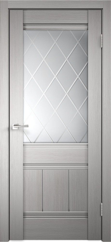 Дверное полотно 3D FLEX UNICA 11 900х2000 цвет Белый стекло РОМБ светлый