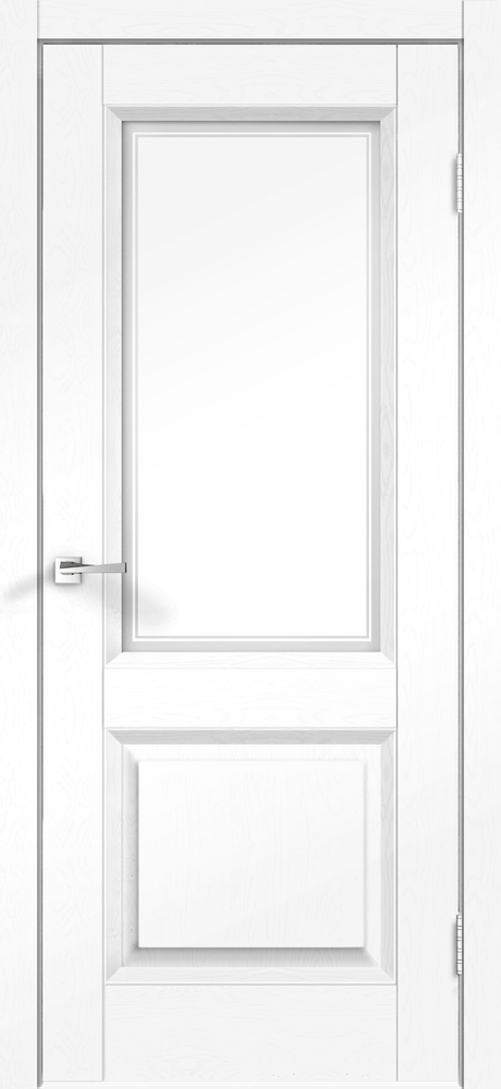 Дверное полотно SoftTouch SoftTouch ALTO 6 600х2000 цвет Ясень белый структурный стекло Мателюкс, контур №1