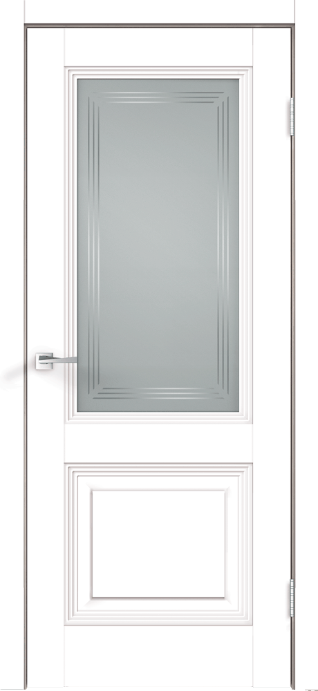 Дверное полотно Экошпон ALTO 10 2V 700х2000 цвет Белый Эмалит стекло Грани №2 Мателюкс