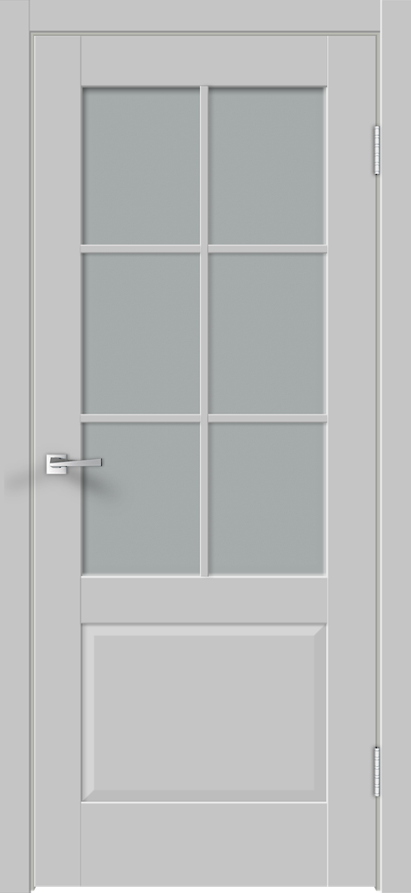 Дверное полотно Экошпон ALTO 12 2V 700х2000 цвет Серый Эмалит стекло Мателюкс