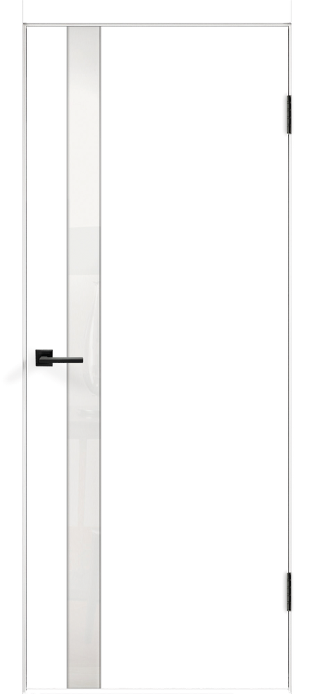 Дверное полотно Экошпон SMART Z1 600х2000 цвет Белый Эмалит стекло Лакобель белое