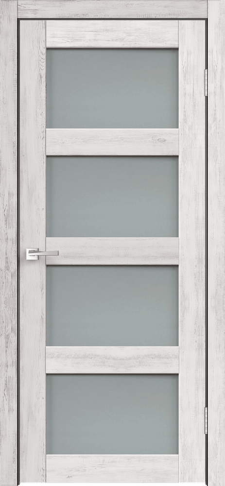 Дверное полотно Экошпон TREND 14V 800х2000 цвет Санторини белый стекло Мателюкс