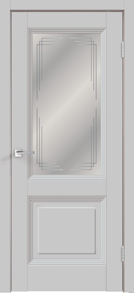 Дверное полотно Экошпон ALTO 10 2V 900х2000 цвет Серый Эмалит стекло Грани Мателюкс
