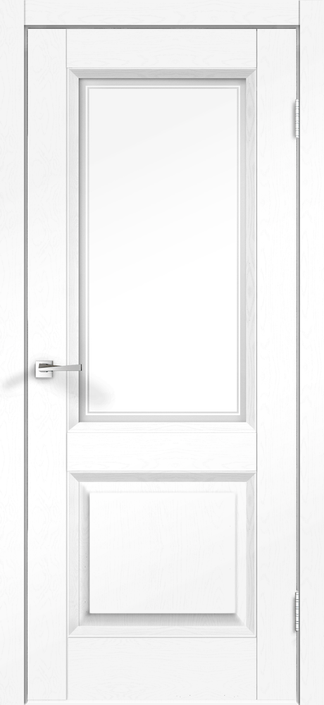 Дверное полотно SoftTouch SoftTouch ALTO 6 900х2000 цвет Ясень белый структурный стекло Мателюкс, контур №1