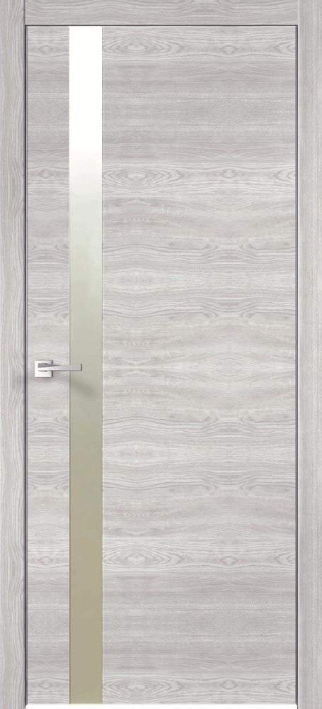 Дверное полотно Экошпон КАНЗАС 3 800х2000 цвет Дуб Европейский Серый зеркало Матированное