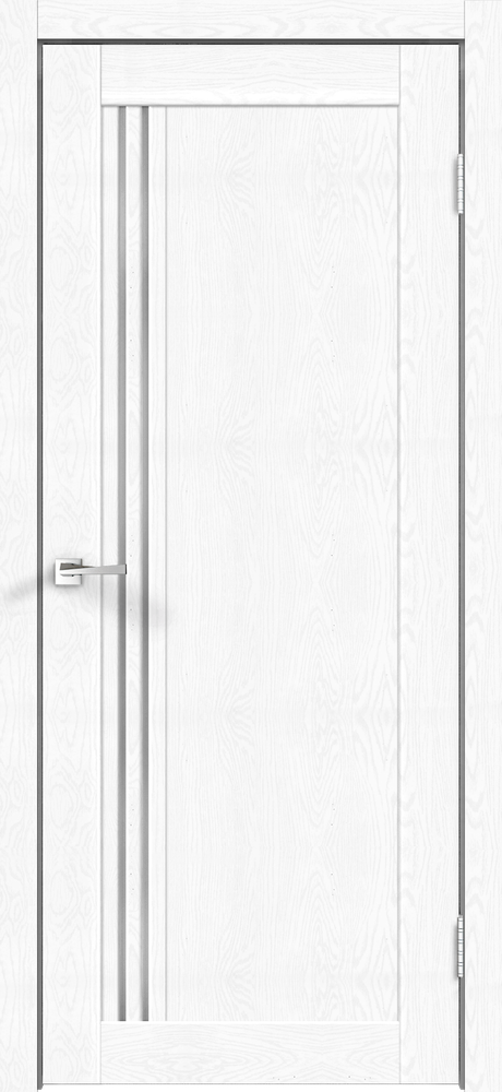 Дверное полотно Экошпон XLINE 8 800х2000 цвет Зеффиро Эмалит текстурный стекло Лакобель черное