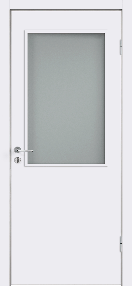 Дверное полотно Крашенные SMART L1 М 8х21 цвет Белый стекло Мателюкс